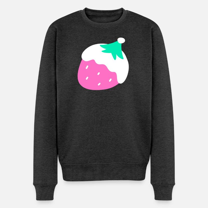 Erdbeeren – Weihnachten - Männer Premium Bio Pullover - Anthrazit meliert