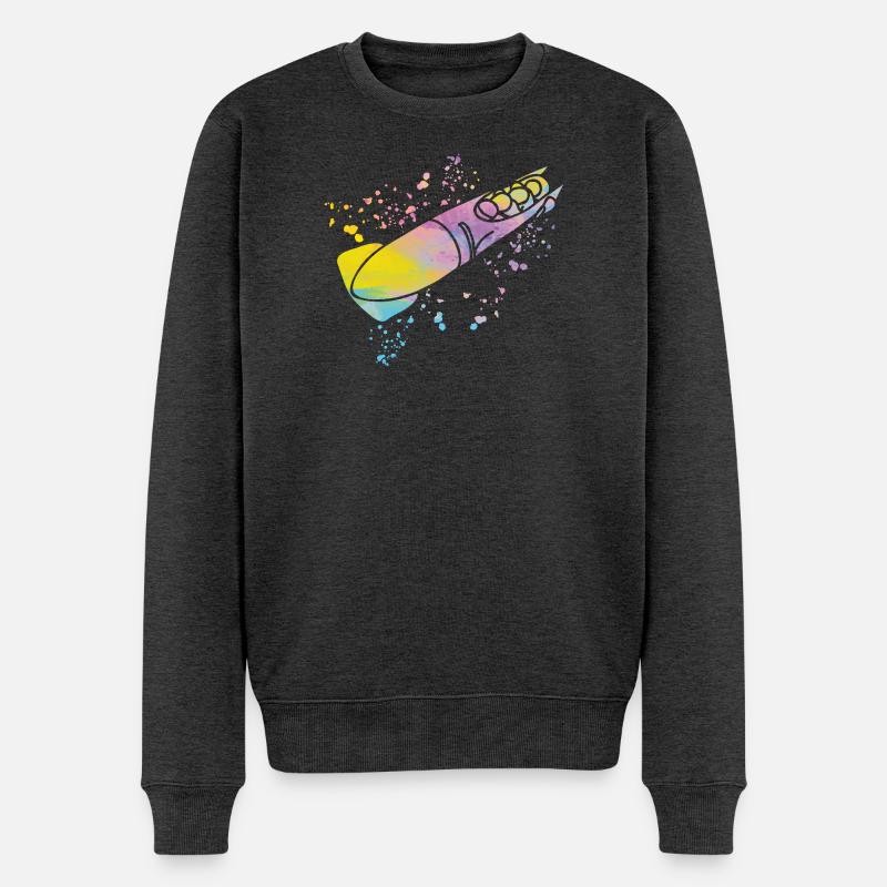 Bob Team Anschieber Bob - Männer Premium Bio Pullover - Anthrazit meliert