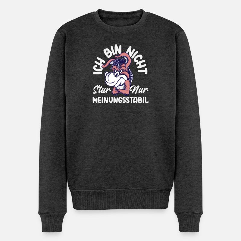 Pas têtu, juste stable dans l’opinion - Pull Premium bio Homme - anthracite chiné