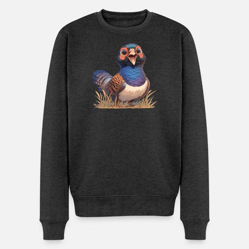 Fasane Fasan - Männer Premium Bio Pullover - Anthrazit meliert