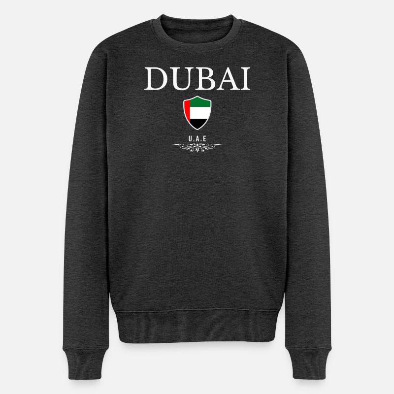 Souvenir Dubaï, j’adore Dubaï - Pull Premium bio Homme - anthracite chiné