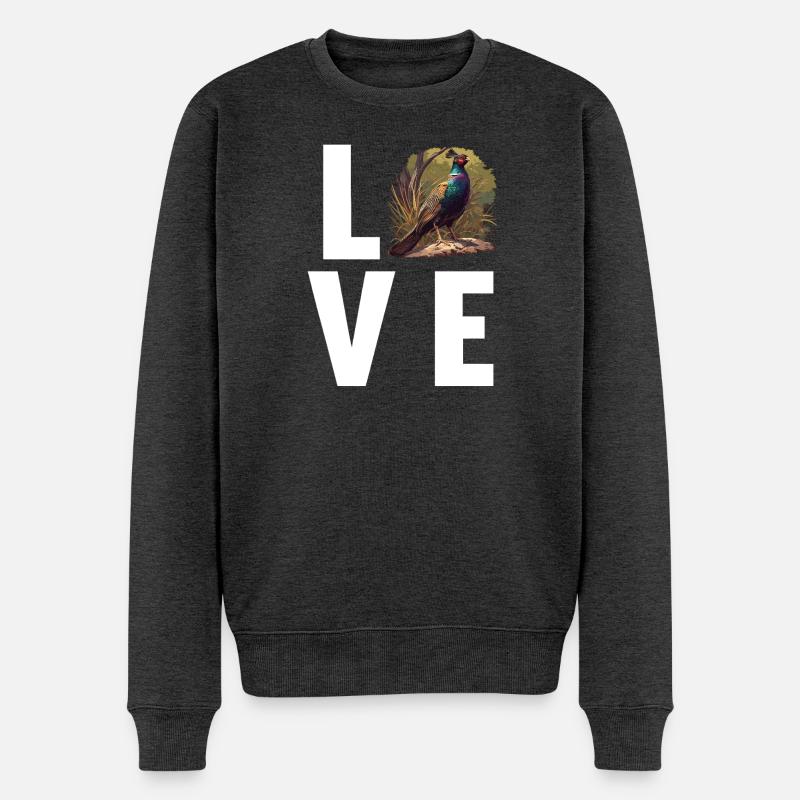 Fasane Fasan - Männer Premium Bio Pullover - Anthrazit meliert