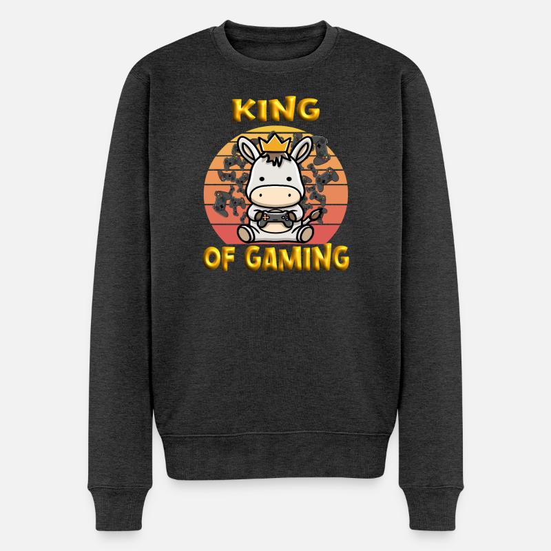 Zocker Esel - Männer Premium Bio Pullover - Anthrazit meliert