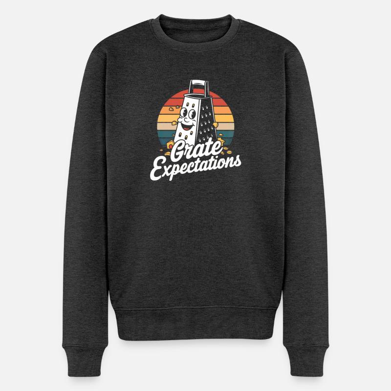 Käse Humor - Männer Premium Bio Pullover - Anthrazit meliert