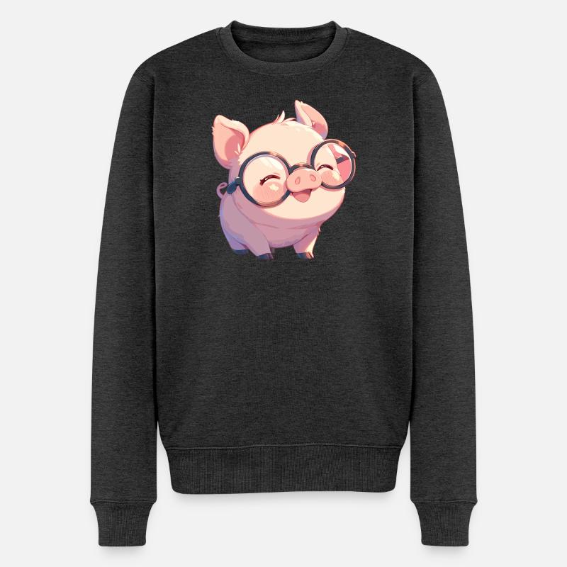 Cochon Cochon - Pull Premium bio Homme - anthracite chiné