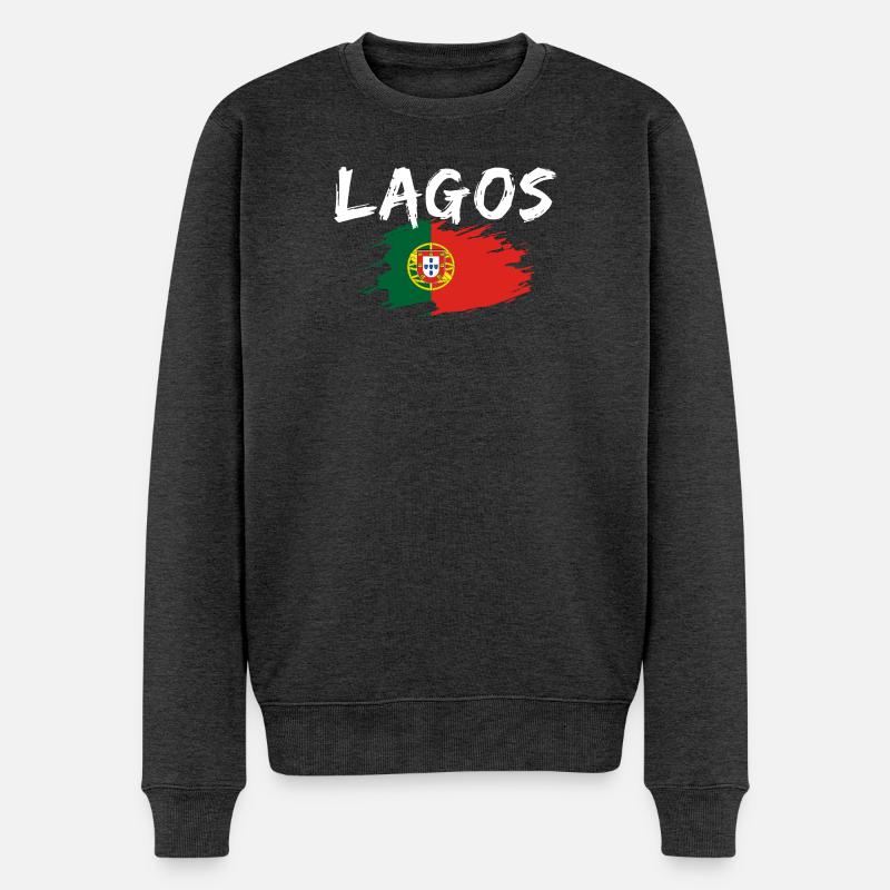 Drapeau de Lagos Portugal - Pull Premium bio Homme - anthracite chiné