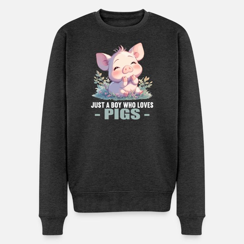 Cochon Cochon - Pull Premium bio Homme - anthracite chiné