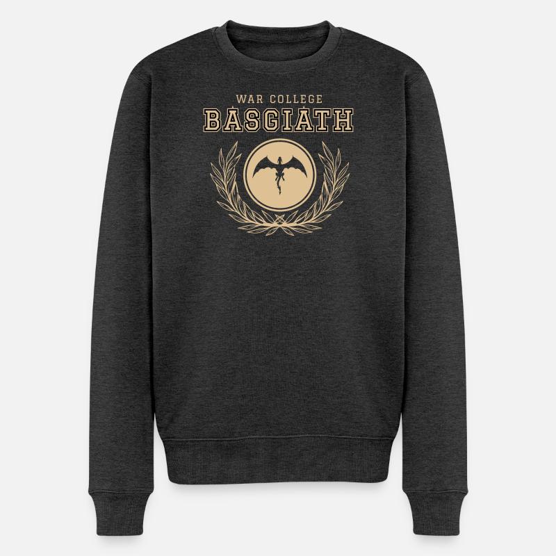 Basgiath College – Vierter Flügel - Männer Premium Bio Pullover - Anthrazit meliert