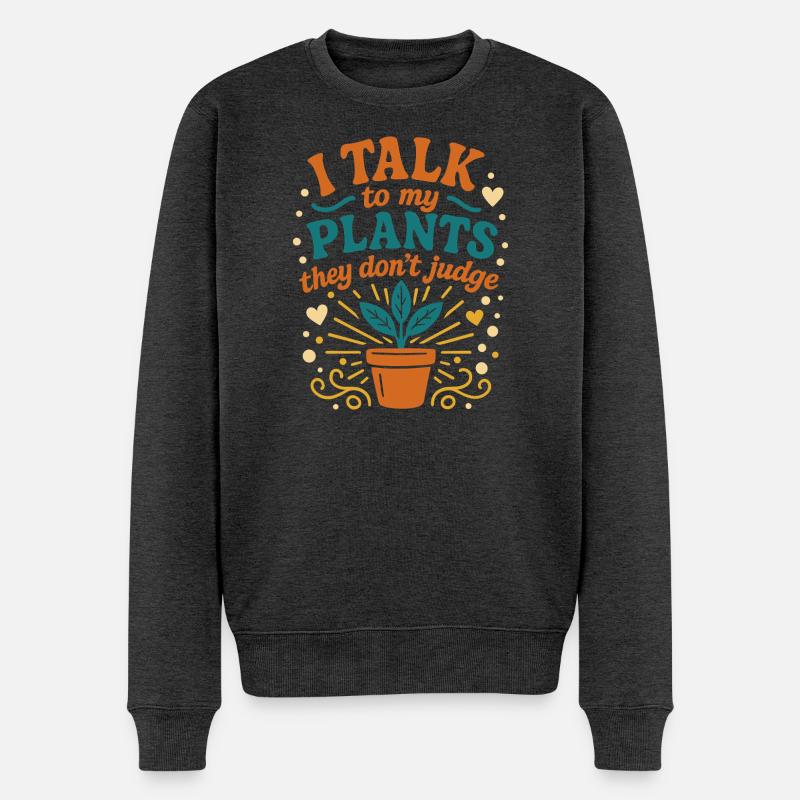Pflanzenflüsterer - Männer Premium Bio Pullover - Anthrazit meliert