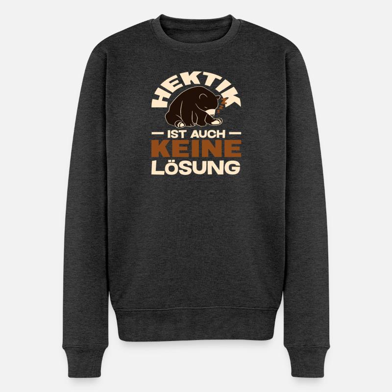 Drôle d’ours sans motivation - Pull Premium bio Homme - anthracite chiné