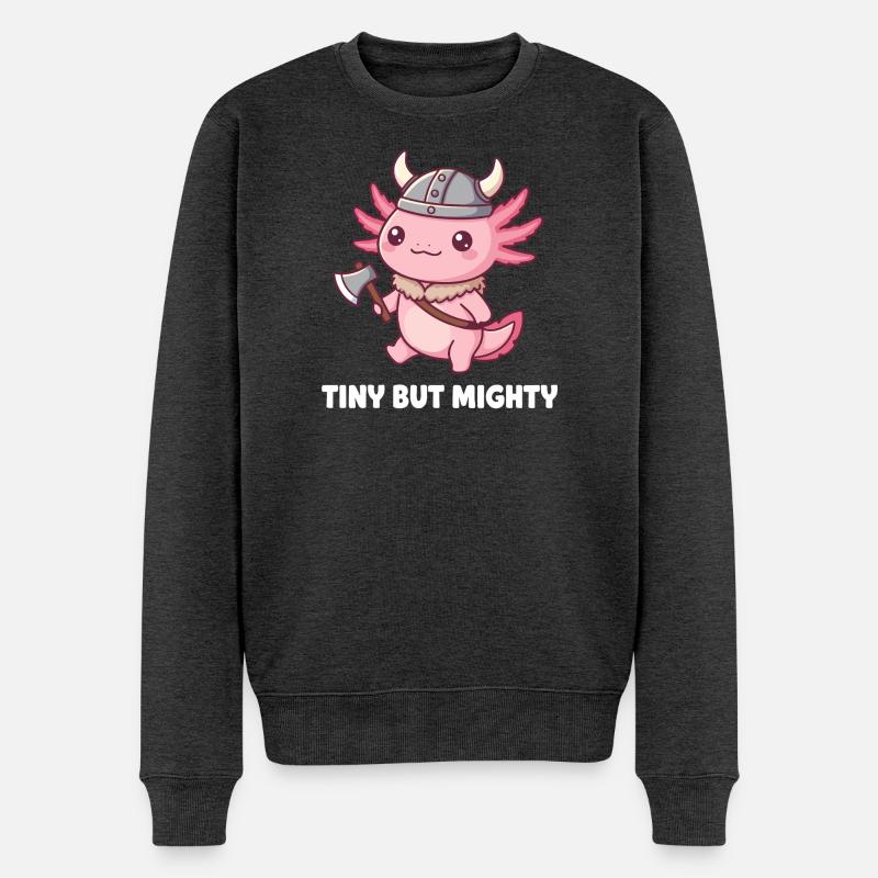 Kleiner Wikinger-Drache - Männer Premium Bio Pullover - Anthrazit meliert