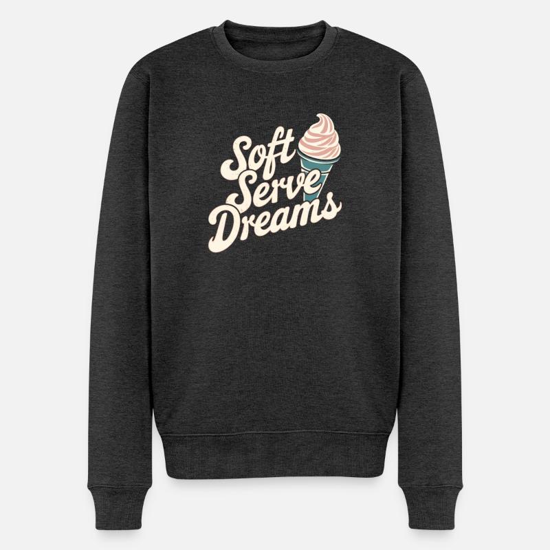 Soft Serve Dreams – Glace rétro - Pull Premium bio Homme - anthracite chiné