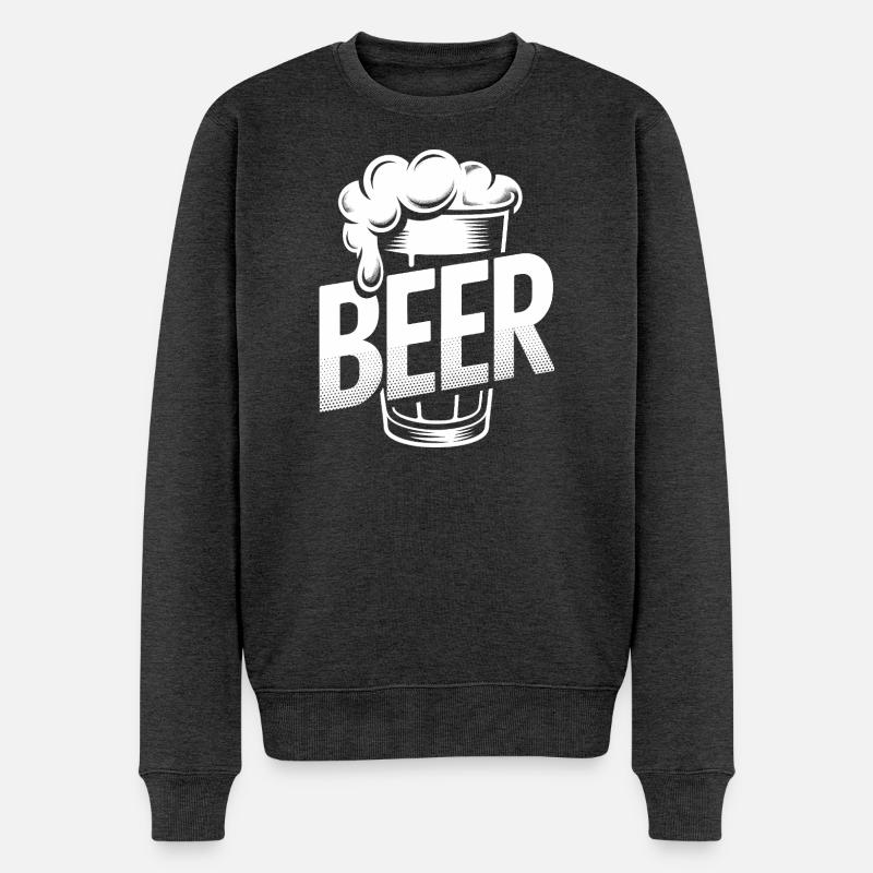Bier – Cool Beer Logo - Männer Premium Bio Pullover - Anthrazit meliert