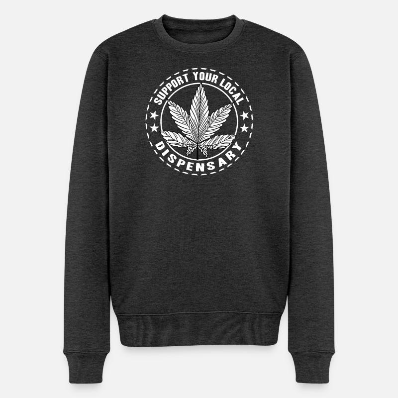 Lustige Kiffer Outfits - Männer Premium Bio Pullover - Anthrazit meliert