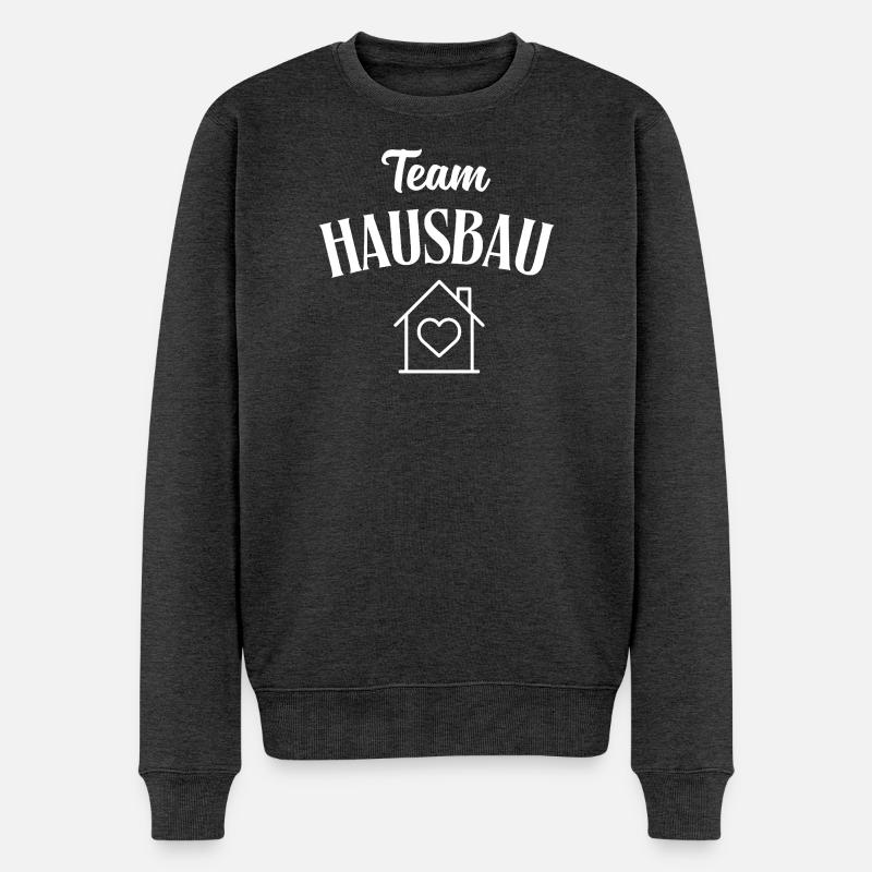 Team Hausbau - Männer Premium Bio Pullover - Anthrazit meliert