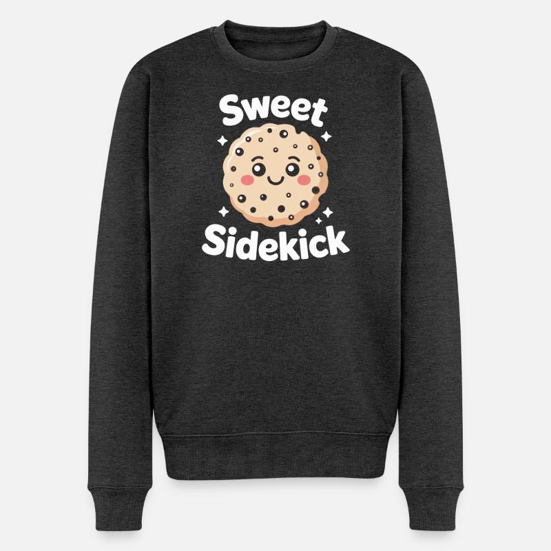 Sweet Sidekick – Mascotte Cookie - Pull Premium bio Homme - anthracite chiné