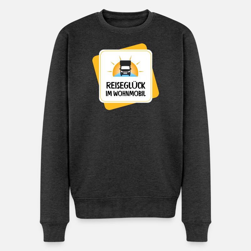 Reiseglück im Wohnmobil – Camper Design - Männer Premium Bio Pullover - Anthrazit meliert
