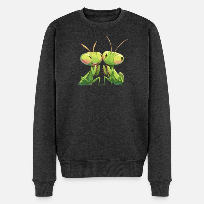 Gottesanbeterinnen Gottesanbeterin - Männer Premium Bio Pullover - Anthrazit meliert