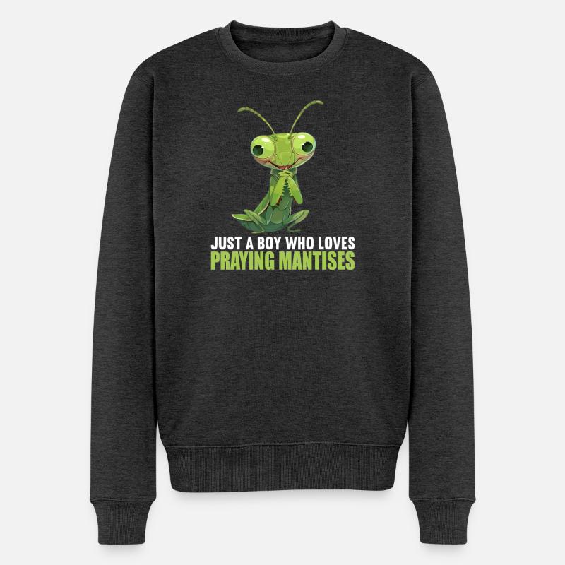 Gottesanbeterinnen Gottesanbeterin - Männer Premium Bio Pullover - Anthrazit meliert