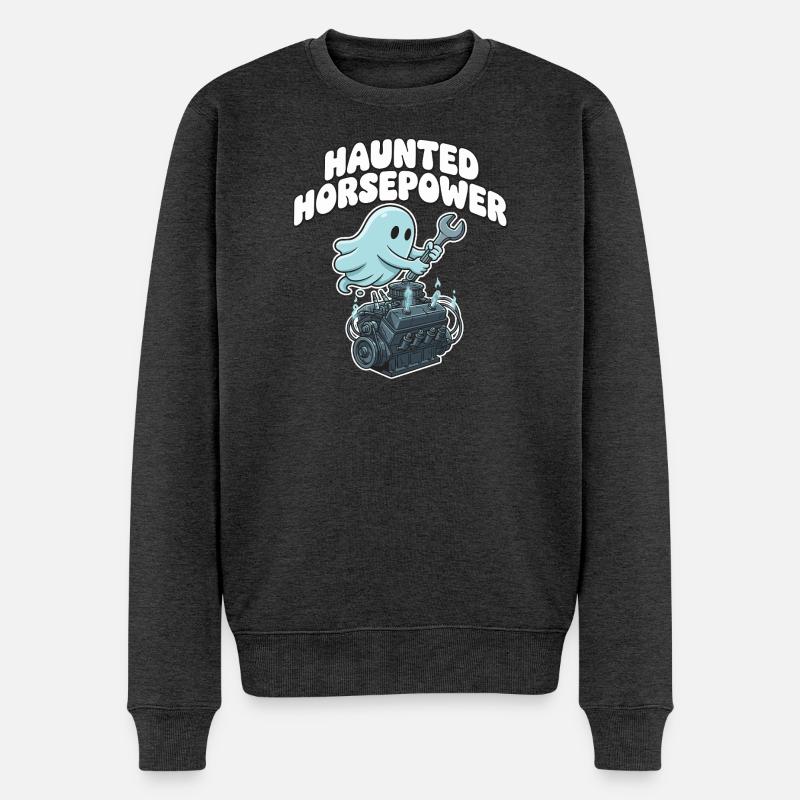 Dessin animé Ghost Engine Hanting Engine - Pull Premium bio Homme - anthracite chiné