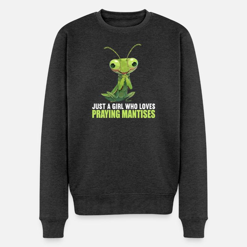 Gottesanbeterinnen Gottesanbeterin - Männer Premium Bio Pullover - Anthrazit meliert