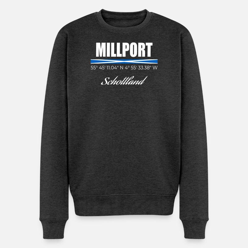 Millport - Männer Premium Bio Pullover - Anthrazit meliert