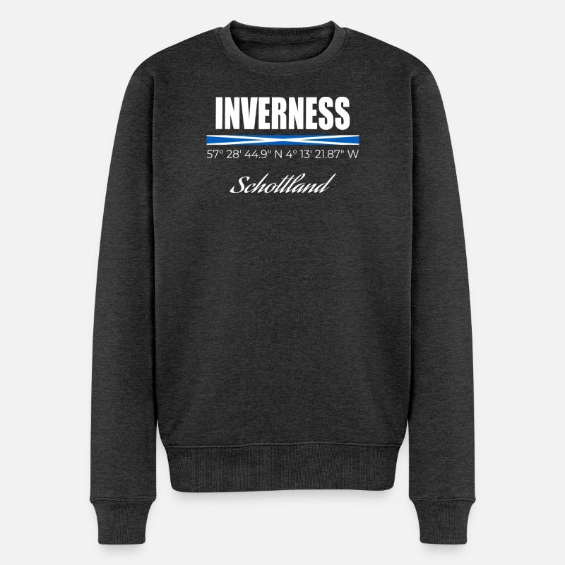 Inverness - Männer Premium Bio Pullover - Anthrazit meliert