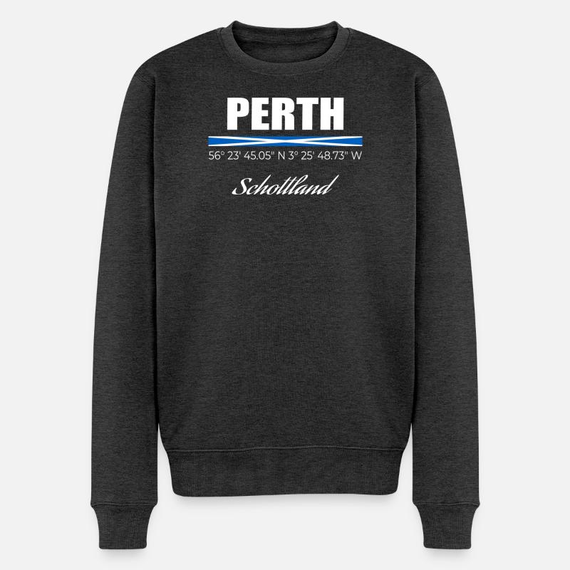 Perth - Männer Premium Bio Pullover - Anthrazit meliert