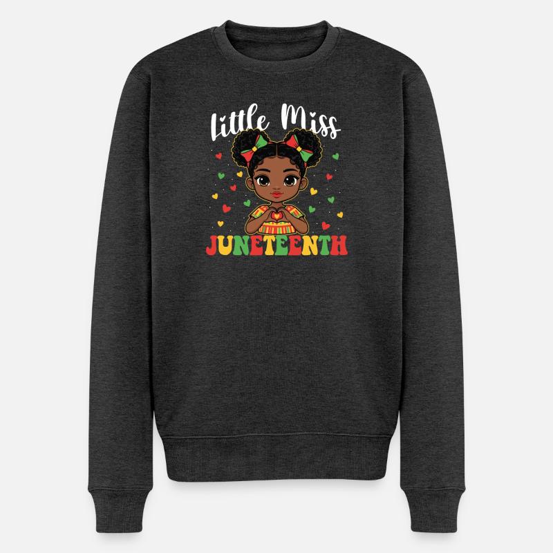 Little Miss Juneteenth – Schwarzer Mädchenstolz - Männer Premium Bio Pullover - Anthrazit meliert