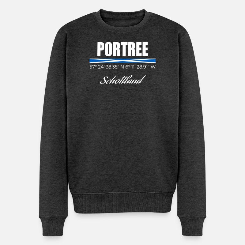Portree - Männer Premium Bio Pullover - Anthrazit meliert