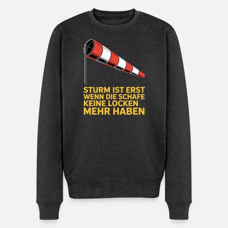 Sturmtext mit Windsock - Männer Premium Bio Pullover - Anthrazit meliert