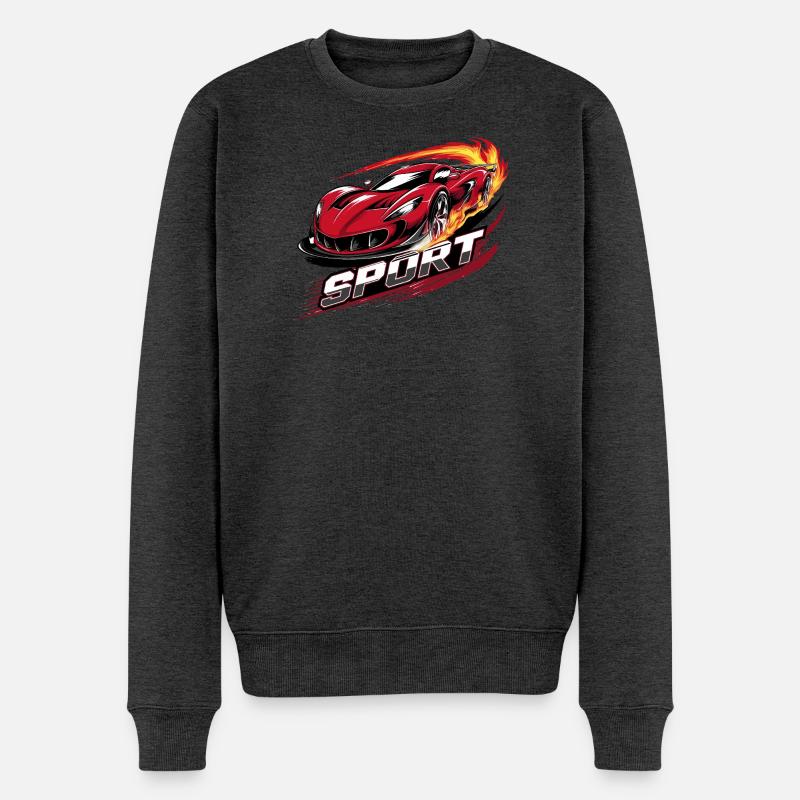Sportwagen - Männer Premium Bio Pullover - Anthrazit meliert