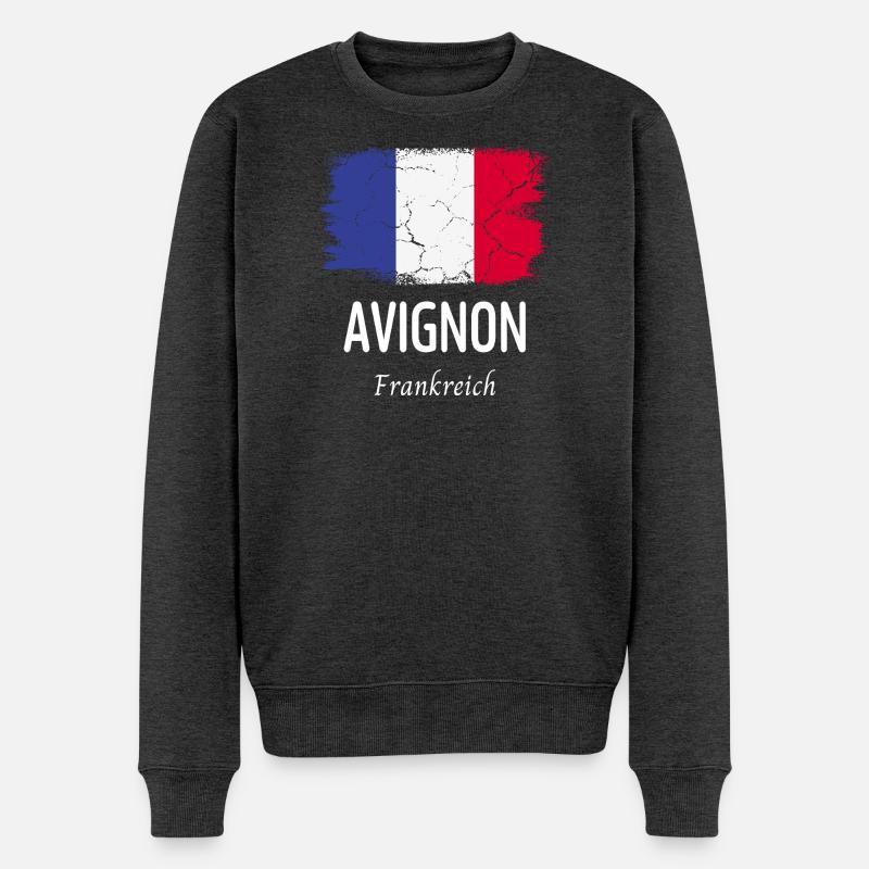 Avignon - Männer Premium Bio Pullover - Anthrazit meliert