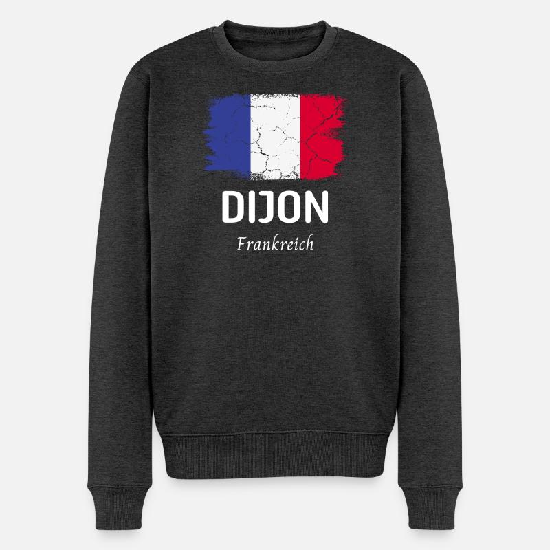 Dijon - Männer Premium Bio Pullover - Anthrazit meliert