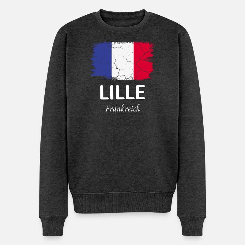 Lille - Männer Premium Bio Pullover - Anthrazit meliert