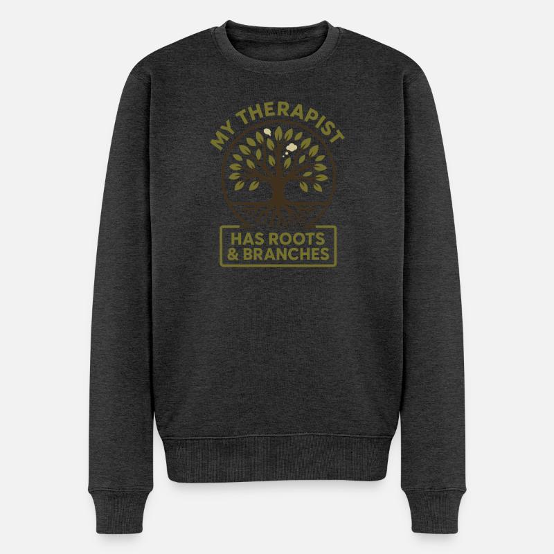 Forest Walk Overthinker Mental Reset - Männer Premium Bio Pullover - Anthrazit meliert