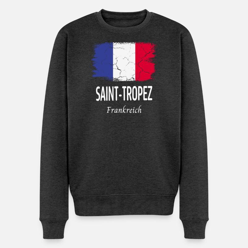 Saint-Tropez - Männer Premium Bio Pullover - Anthrazit meliert