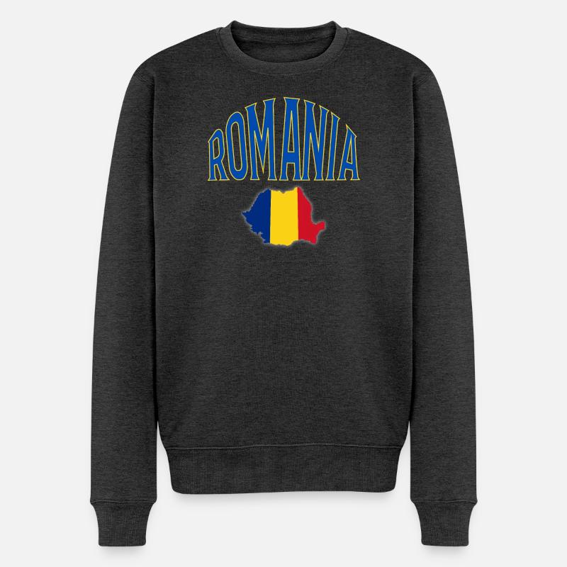 Romania - Männer Premium Bio Pullover - Anthrazit meliert