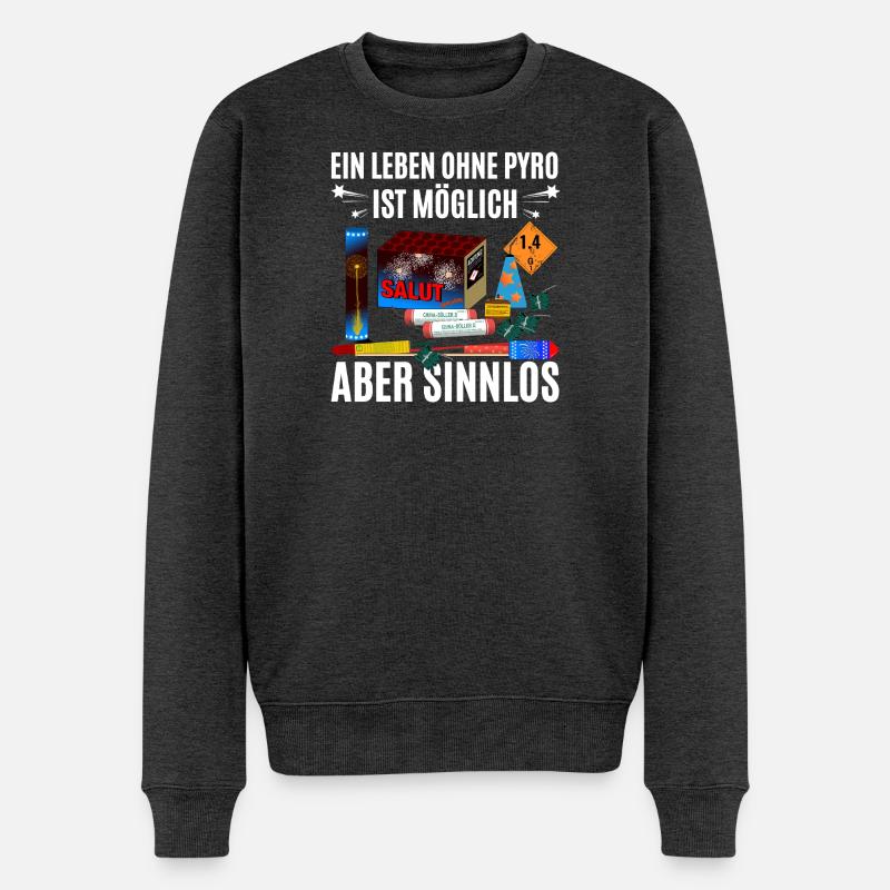 Pyro Experte - Männer Premium Bio Pullover - Anthrazit meliert