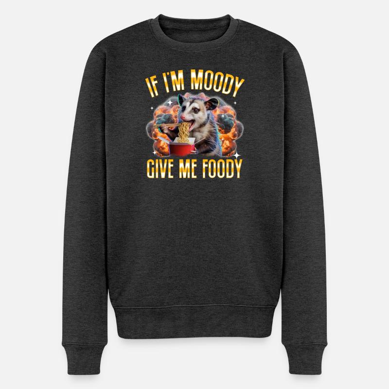 Funny Opossum - Männer Premium Bio Pullover - Anthrazit meliert