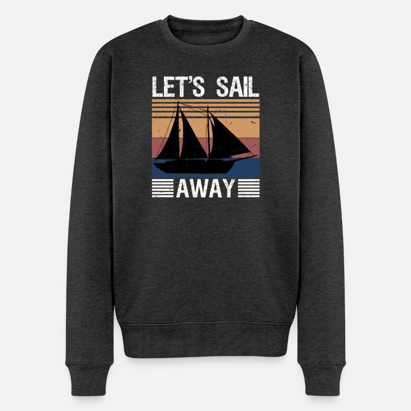 let's sail away - Männer Premium Bio Pullover - Anthrazit meliert