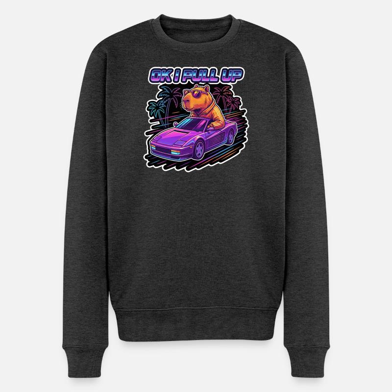 OK, je récupère Capybara Retro - Pull Premium bio Homme - anthracite chiné