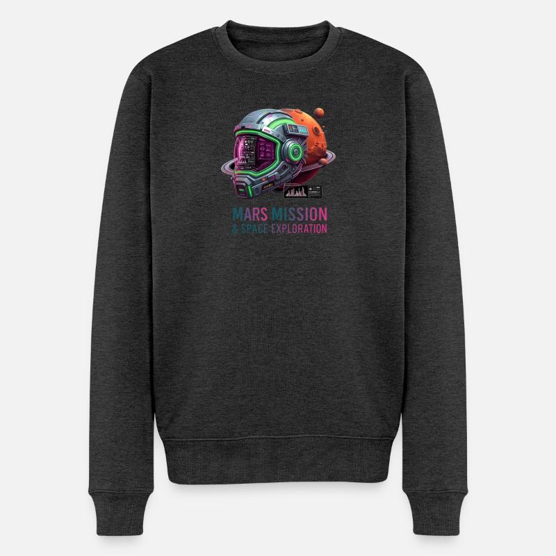 Mars Mission - Männer Premium Bio Pullover - Anthrazit meliert