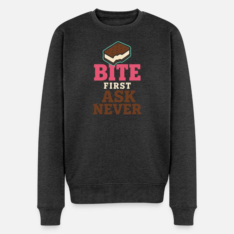 Eis-sandwich-liebhaber Sommerdessert - Männer Premium Bio Pullover - Anthrazit meliert
