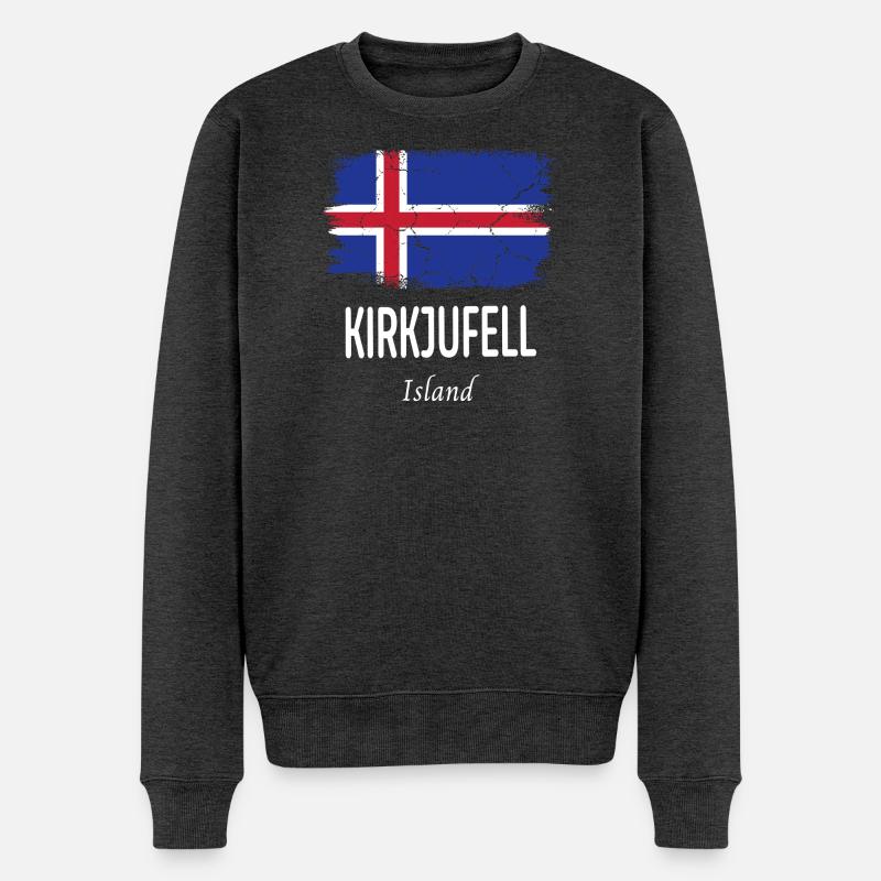 Kirkjufell - Männer Premium Bio Pullover - Anthrazit meliert