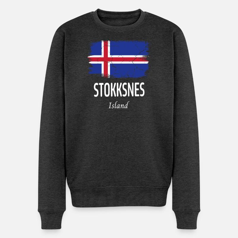 Stokksnes - Männer Premium Bio Pullover - Anthrazit meliert