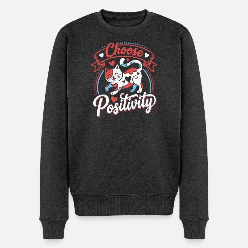 Choisissez Positive Cat - Pull Premium bio Homme - anthracite chiné