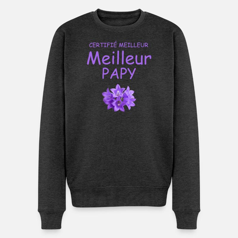 Bester Opa - Männer Premium Bio Pullover - Anthrazit meliert