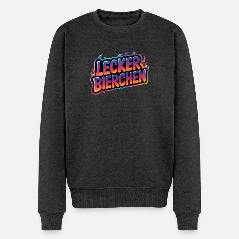 Lecker Bierchen - T-shirt drôle d’alcool - Pull Premium bio Homme - anthracite chiné