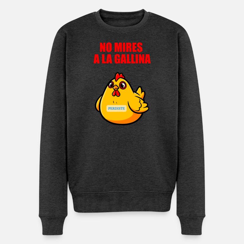 Ne regarde pas la poule - Pull Premium bio Homme - anthracite chiné